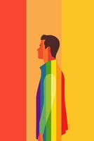 LGBT Rainbow Flat Art Illustration Poster vector