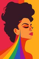 LGBT Rainbow Flat Art Illustration Poster vector