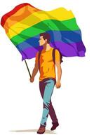 LGBT Rainbow Flat Art Illustration Poster vector