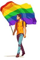 lgbt arco iris plano Arte ilustración póster vector