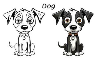 Cute Dog Animal Coloring Book Illustration Pro Vector