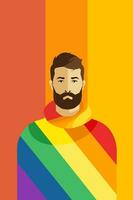 LGBT Rainbow Flat Art Illustration Poster vector