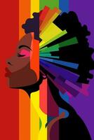 LGBT Rainbow Flat Art Illustration Poster vector