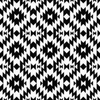 Seamless repeat pattern. Aztec tribal geometric vector background in black and white. Traditional ornament motif ethnic style. Design for textile, fabric, curtain, shirt, frame.