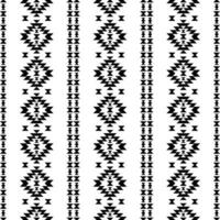 Ethnic seamless stripe pattern in black and white. Vector illustration in style of tribal with Native American motive. Design for print fabric. Black and white color.