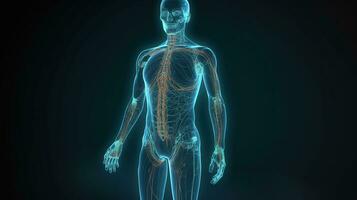 3d illustrated human body, AI Generative photo