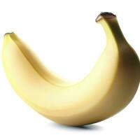 ripe banana isolated on white background. AI Generative photo