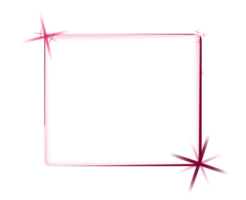 a pink square frame with stars on it png