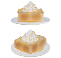 3d rendering of honey toast with swiss cream topped with honey sauce png