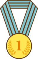 prijs lint goud medaille aantal eerste icoon geïsoleerd illustratie png