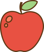 Red apple cartoon icon isolated illustration png