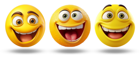 laughing facial expression 3d icon set. generative ai png