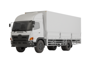 3d framställa isolerat vit trailer lastbil frakt vinge låda png
