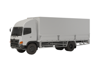 3d framställa isolerat vit trailer lastbil frakt vinge låda png