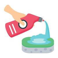 Trendy Pouring Detergent vector