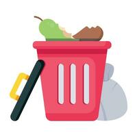 Trendy Garbage Can vector