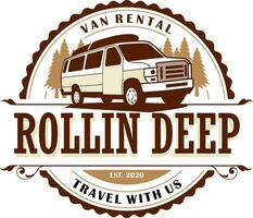 van adventure illustration logo design vector