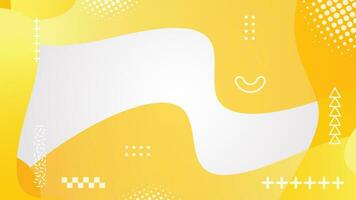 Prinwhite and yellow dynamic fluid shapes abstract background vector