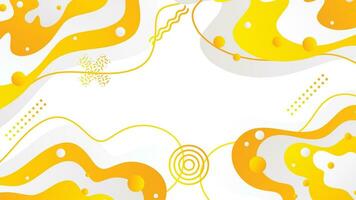 white and yellow dynamic fluid shapes abstract background vector