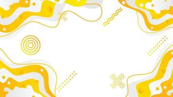 white and yellow dynamic fluid shapes abstract background vector