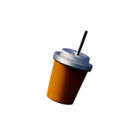 iced coffee 3d rendering icon illustration png