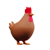 hen 3d rendering icon illustration png