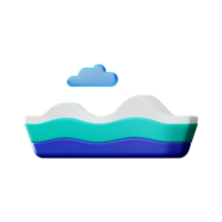 ocean waves 3d rendering icon illustration png