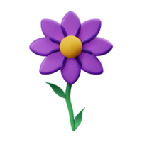 purple flower 3d rendering icon illustration png