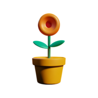 bloem pot 3d renderen icoon illustratie png