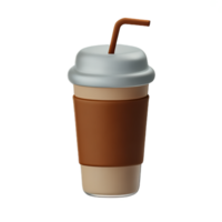 iced coffee 3d rendering icon illustration png