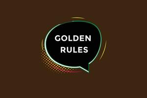 new golden rules modern, website, click button, level, sign, speech, bubble  banner, vector