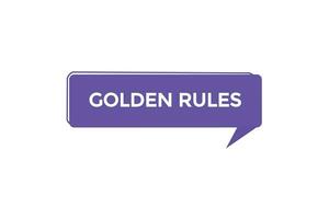 new golden rules modern, website, click button, level, sign, speech, bubble  banner, vector