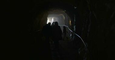 Tourists in the sea cave at Rosh Hanikra video