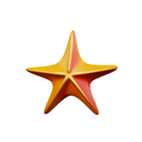 starfish 3d rendering icon illustration png