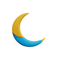 croissant lune 3d le rendu icône illustration png