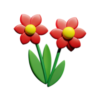 wild Blumen 3d Rendern Symbol Illustration png