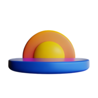 sunrise 3d rendering icon illustration png