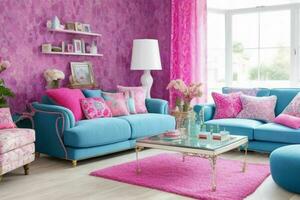 Eclectic style living room design. Pro Photo