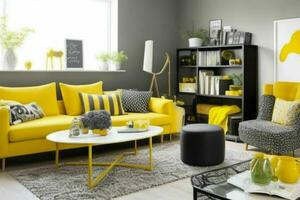 Eclectic style living room design. Pro Photo