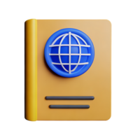 passport 3d rendering icon illustration png