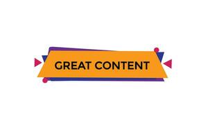 new great content modern, website, click button, level, sign, speech, bubble  banner, vector