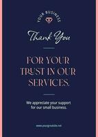 Dark Blue Business Note To Customer Greetings template