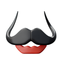 Bigote 3d representación icono ilustración png