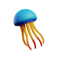 jellyfish 3d rendering icon illustration png