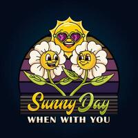 Flowers dancing in summer. Suitable for logos, mascots, t-shirts, stickers and posters vector