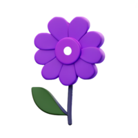 Purper bloem 3d renderen icoon illustratie png