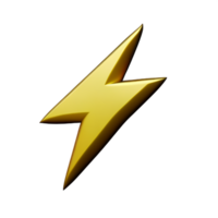 lightning bolt 3d rendering icon illustration png