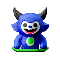 demonio 3d representación icono ilustración png