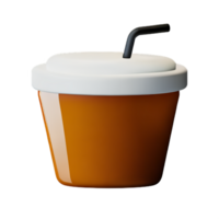 bevroren koffie 3d renderen icoon illustratie png