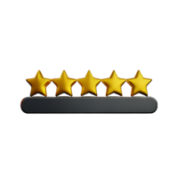 Rezension 5 Star 3d Rendern Symbol Illustration png